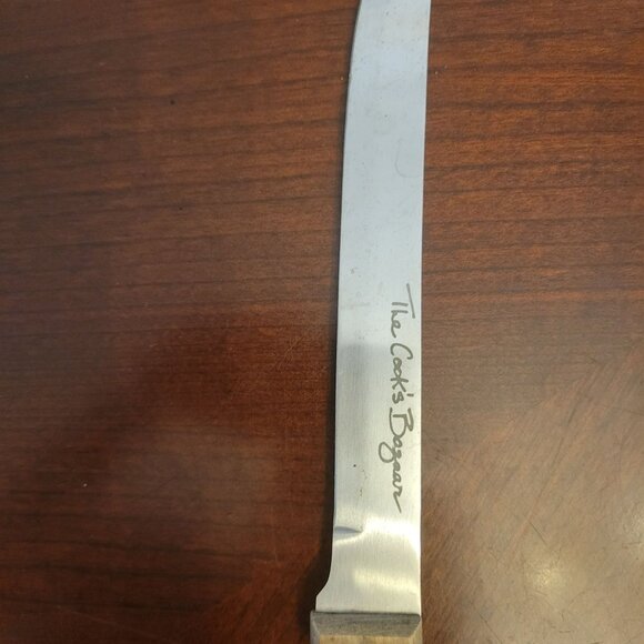 Vintage The Cooks Bazaar Knife With Wooden Handle & 8" Stainless Steel Blade - Picture 2 of 5